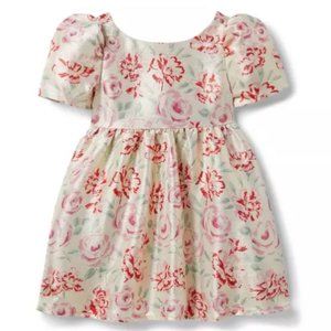 Janie and Jack I AM GOLDEN METALLIC FLORAL DRESS Size 7